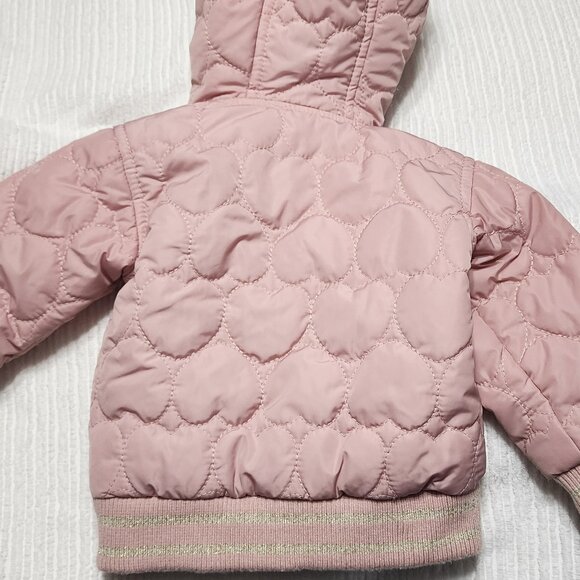 Me Jane Mini Baby Pink and Gold Puffer Jacket Size 6 Months - Picture 5 of 6